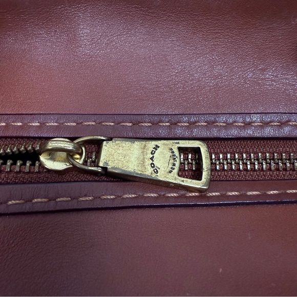 Coach Dreamer Straw Multi Compartment Leather Satchel Bag - Picture 8 of 11